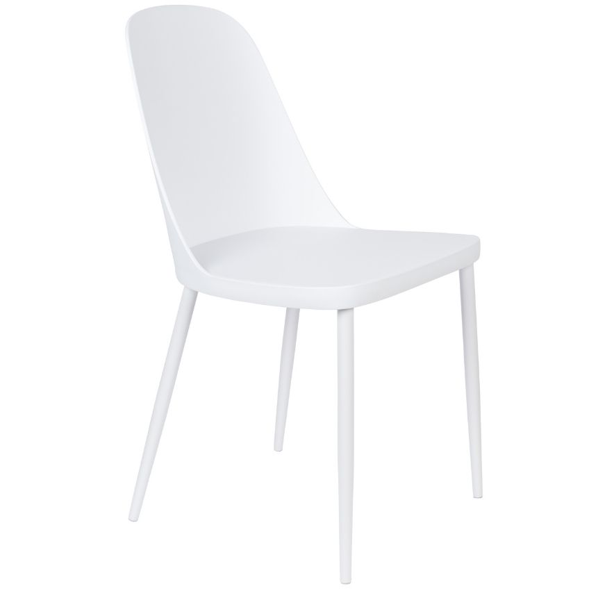 White Label Living Bílá plastová jídelní židle WLL Pip