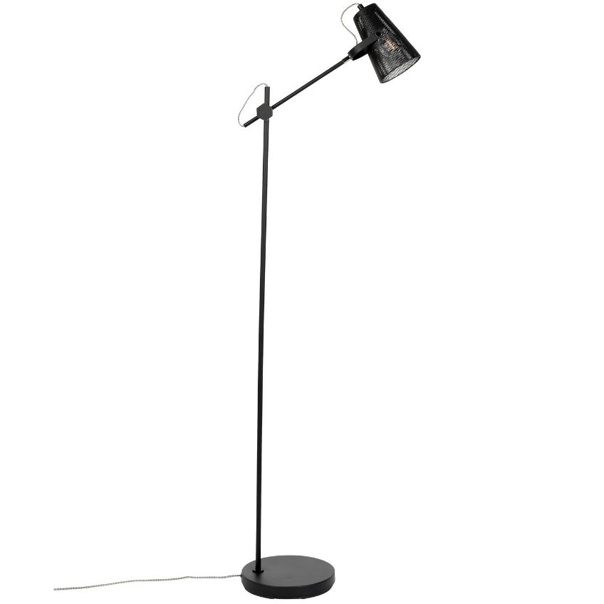 White Label Living Černá kovová stojací lampa WLL Fokus 136 cm