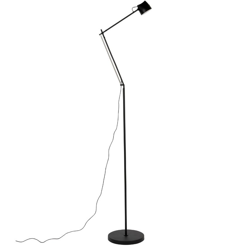 White Label Living Černá kovová stojací lampa WLL LOGAN 144 cm
