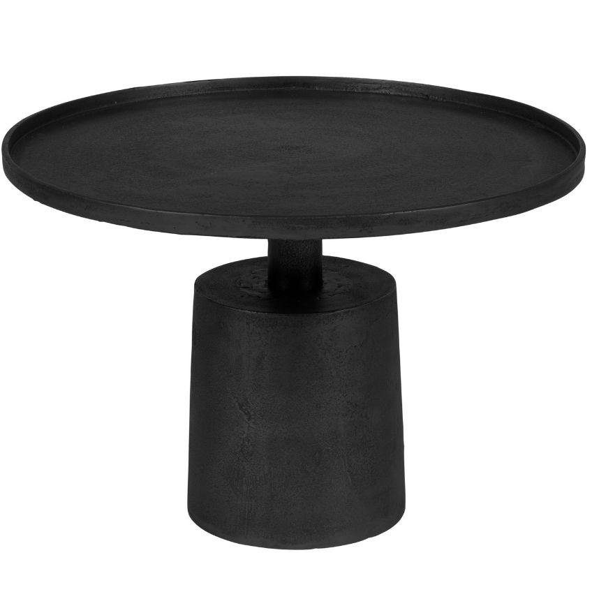 White Label Living Černý kovový kulatý konferenční stolek WLL MASON 60 cm