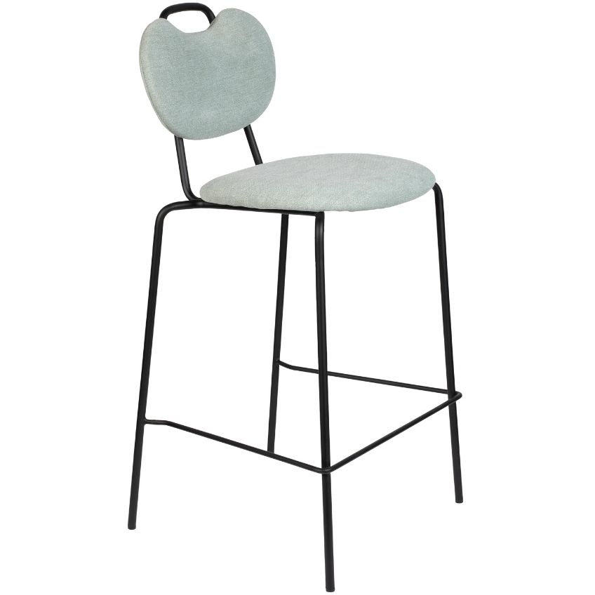 White Label Living Světle zelená látková barová židle WLL ASPEN 65 cm