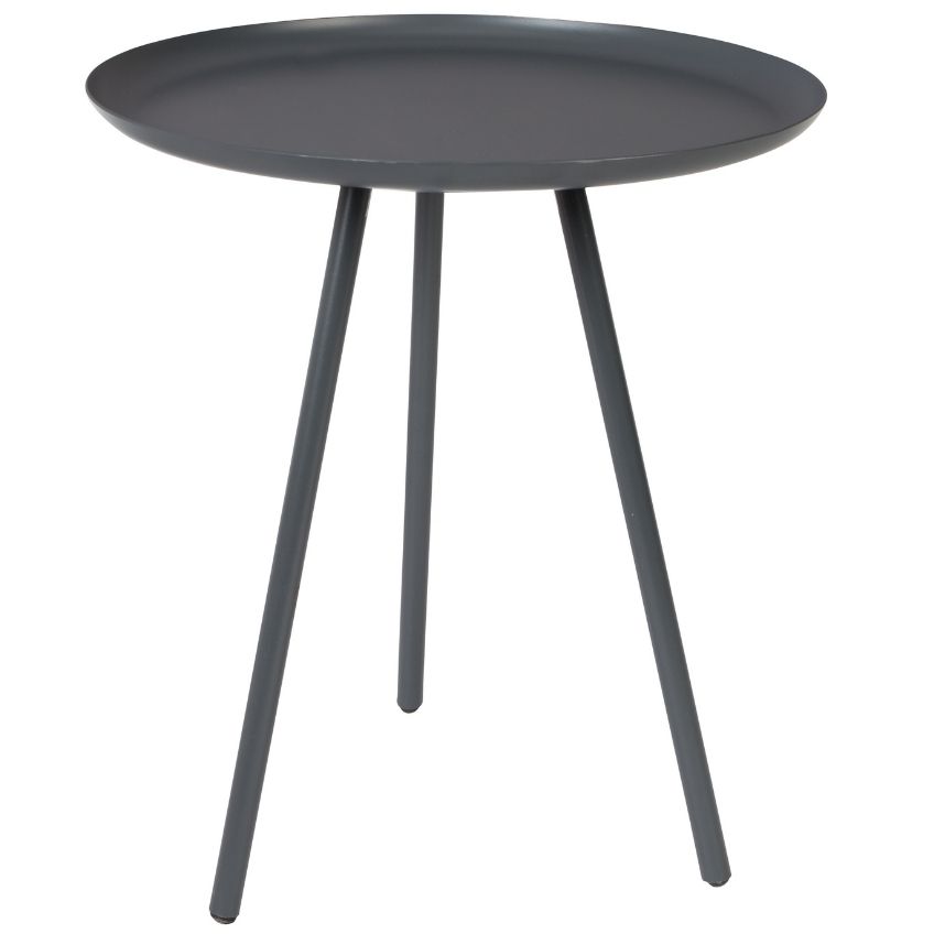 White Label Living Tmavě šedý kovový odkládací stolek WLL FROST 39 cm