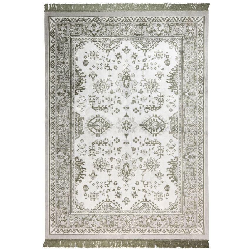 White Label Living Zelený látkový koberec WLL REZA 160 x 230 cm