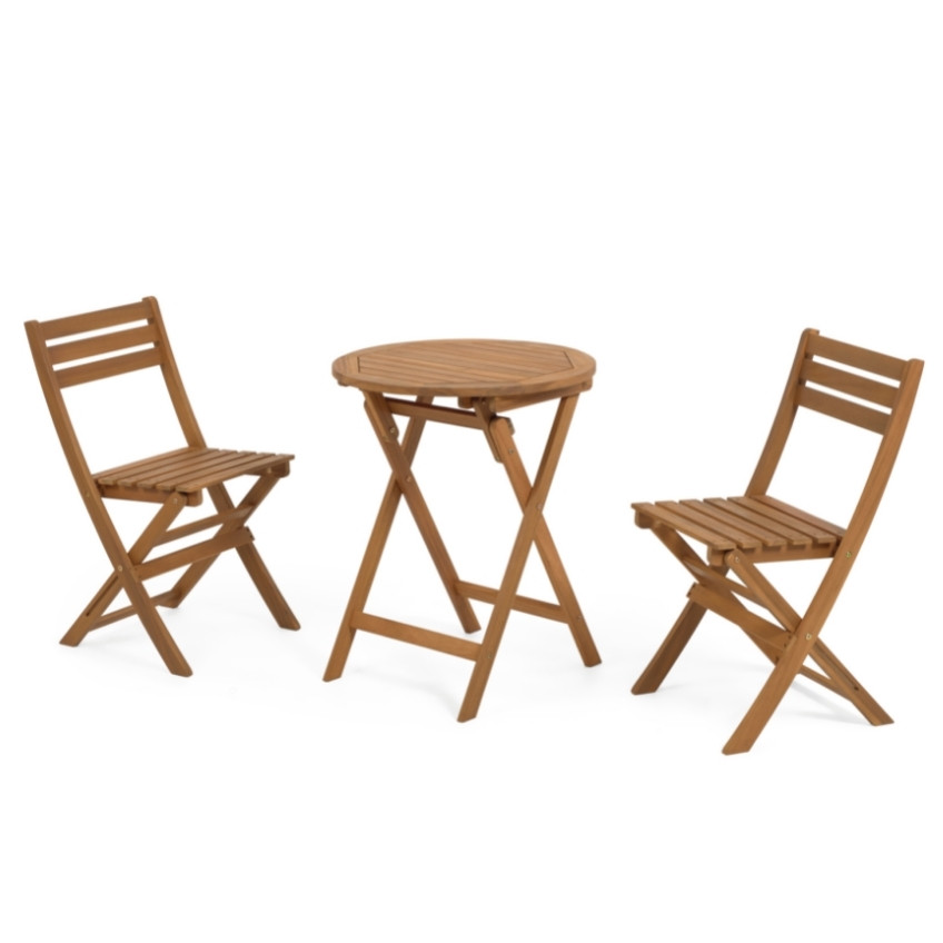 Zahradní set dvou dřevěných židlí a stolku LaForma Elisia