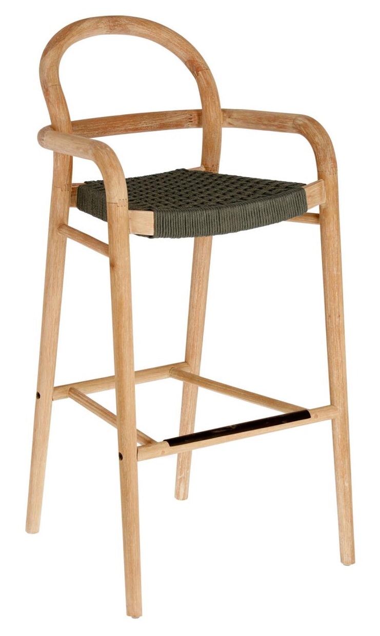 Zelená dřevěná barová židle LaForma Sheryl 79 cm