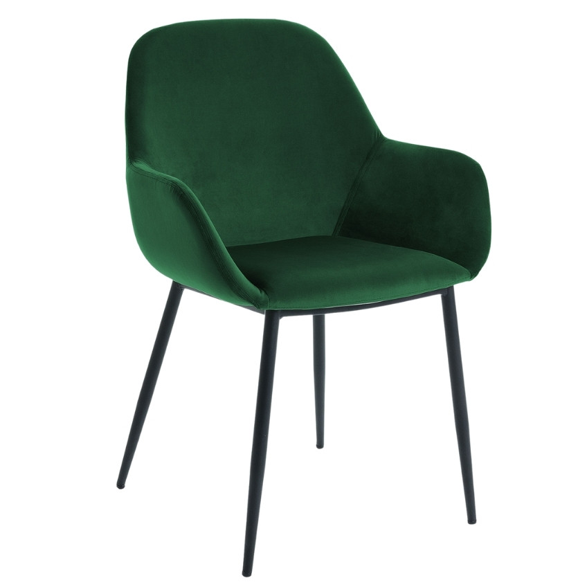 Zelená sametová jídelní židle LaForma Konna