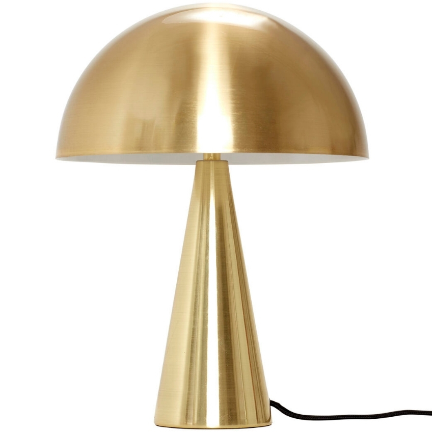 Zlatá kovová stolní lampa Hübsch Bunr 33 cm