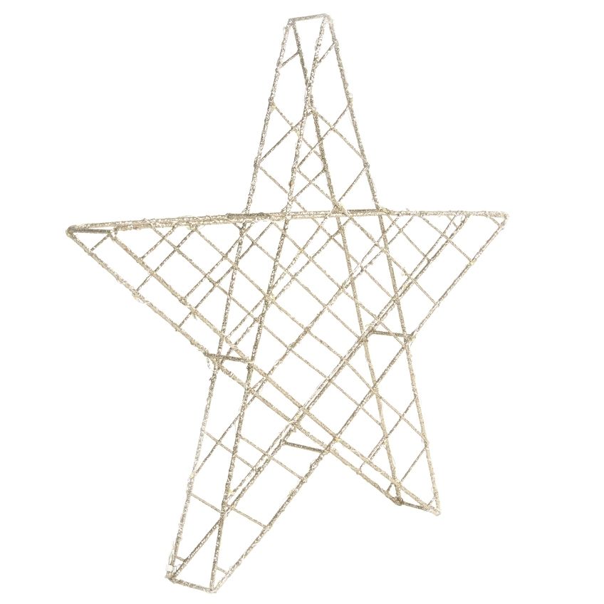 Zlatá vánoční světelná dekorace ve tvaru hvězdy LaForma Orazia