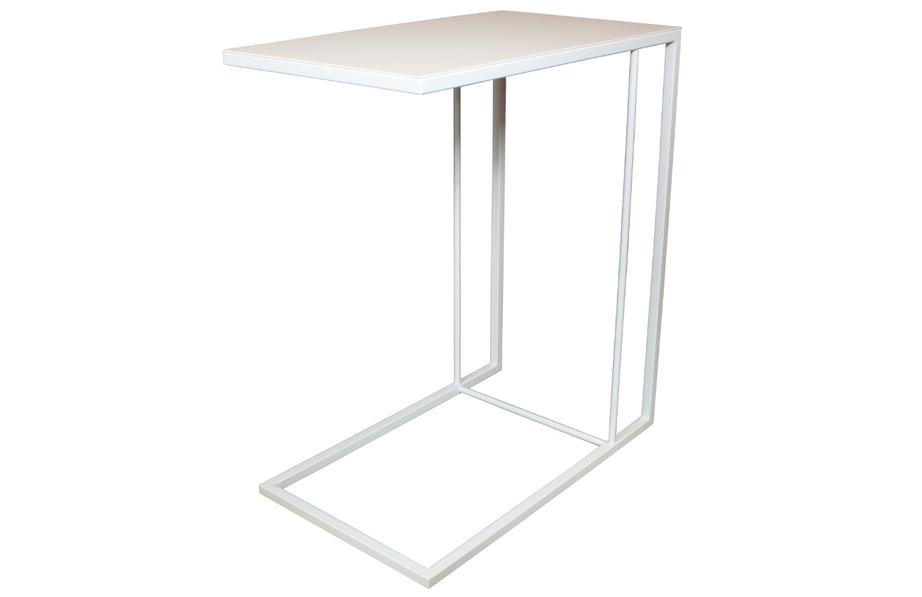 take me HOME Bílý kovový odkládací stolek Felix 50 x 30 cm