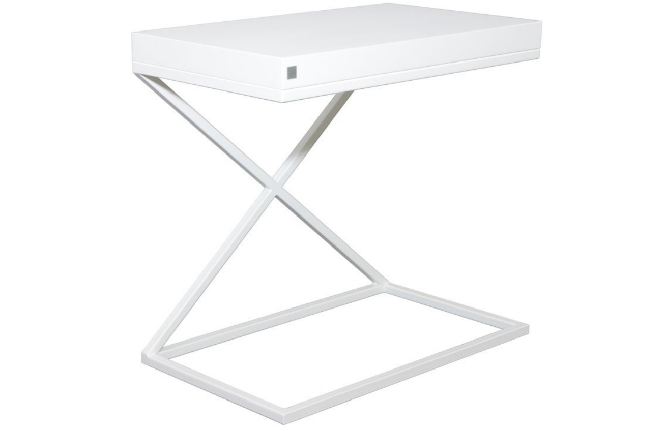 take me HOME Bílý lakovaný odkládací stolek Beirut 50 x 30 cm