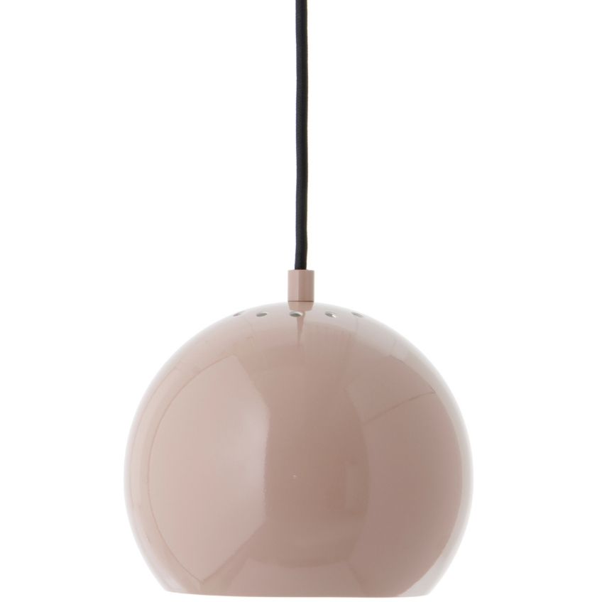 Béžové lesklé kovové závěsné světlo Frandsen Ball 18 cm