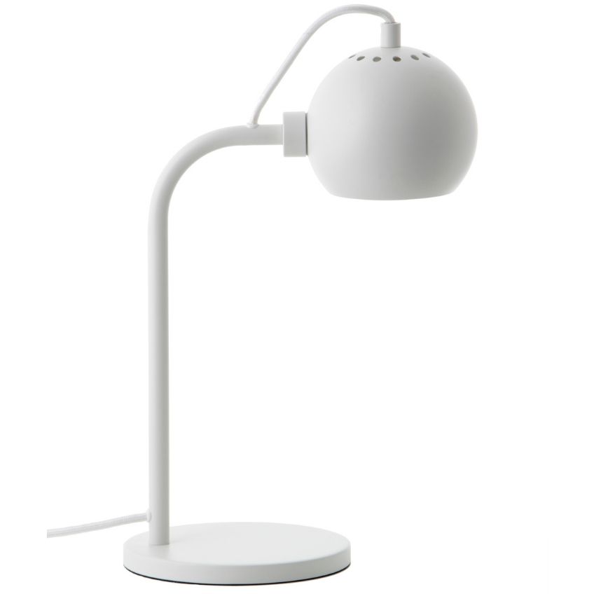Bílá matná kovová stolní lampa Frandsen Ball I.