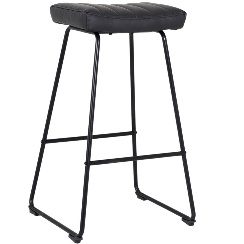 Černá koženková barová židle Tenzo Theo 75 cm