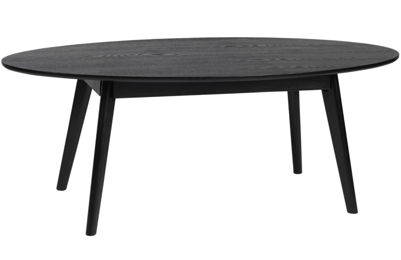 Černý jasanový konferenční stolek ROWICO YUMI 130 x 65 cm