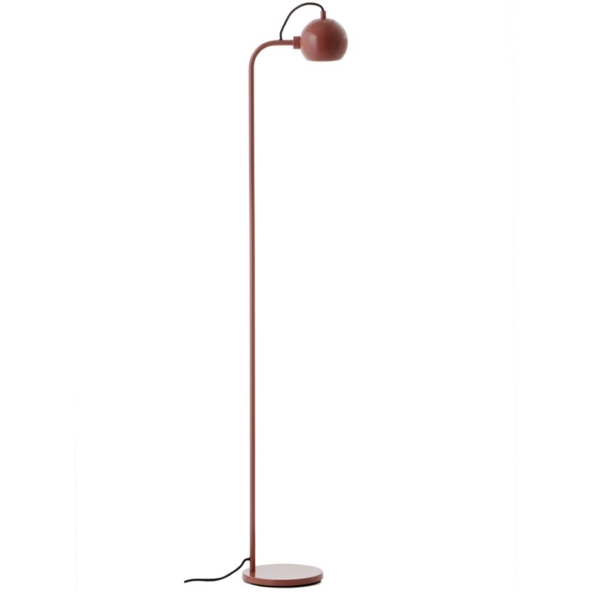 Červená lesklá kovová stojací lampa Frandsen Ball 138 cm