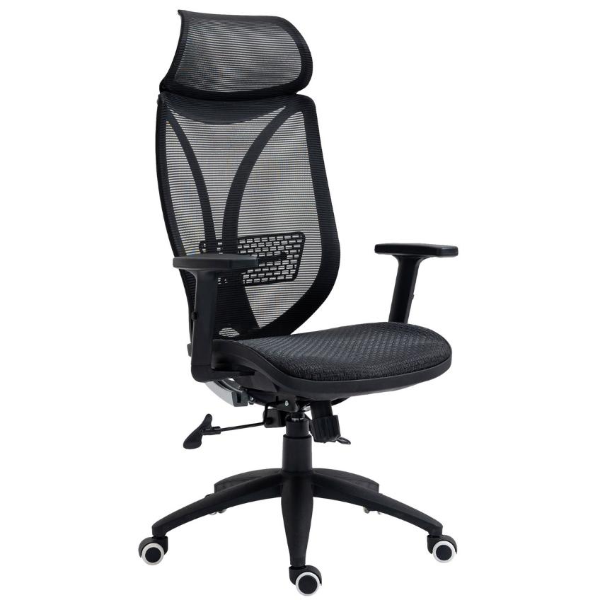 DMQ Černá látková kancelářská židle Linda