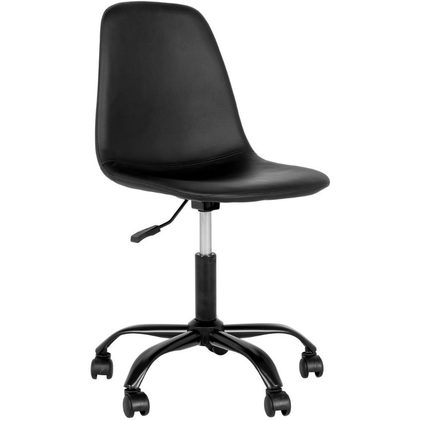 Nordic Living Černá koženková konferenční židle Raya