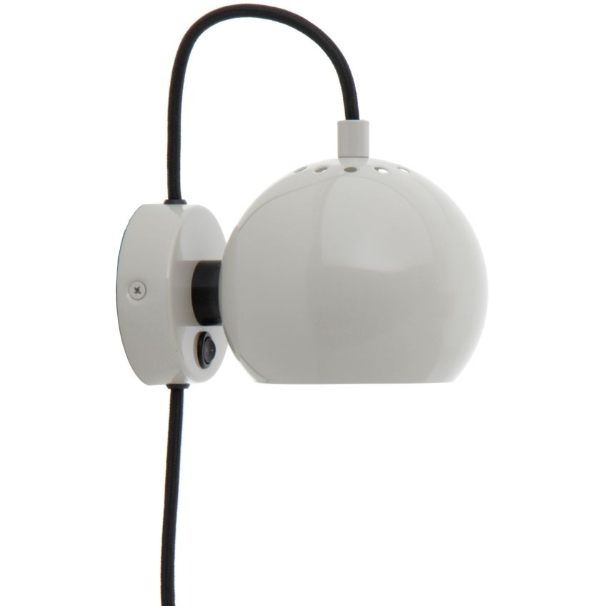 Šedá lesklá kovová nástěnná lampa Frandsen Ball 12 cm