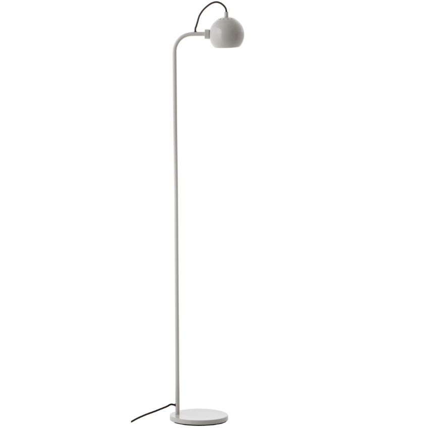 Šedá lesklá kovová stojací lampa Frandsen Ball 138 cm