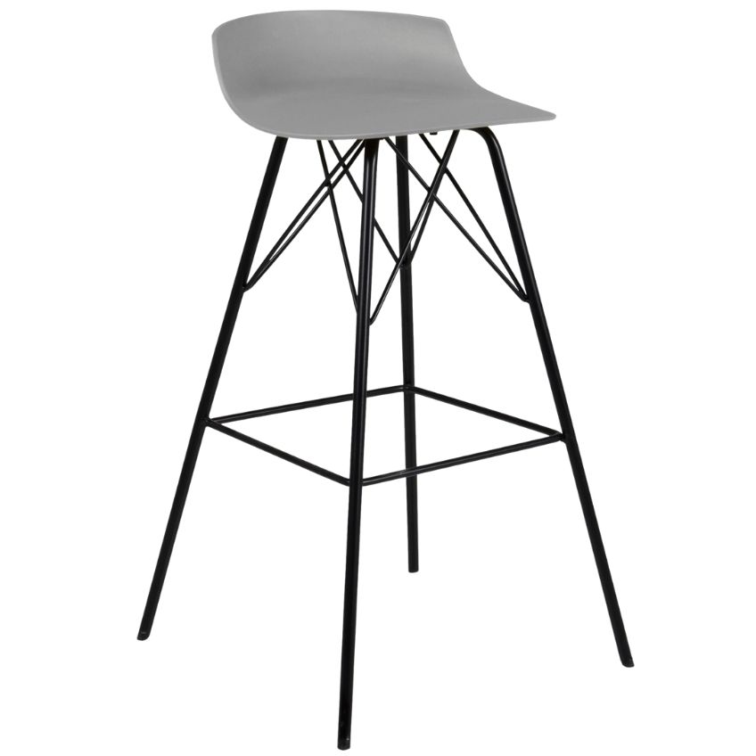 Šedá plastová barová židle Tenzo Tori 79 cm
