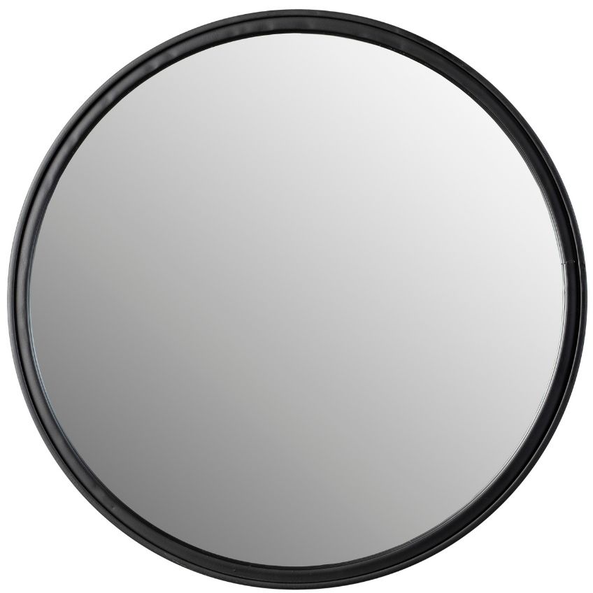 White Label Living Černé kulaté závěsné zrcadlo WLL Matz 60 cm
