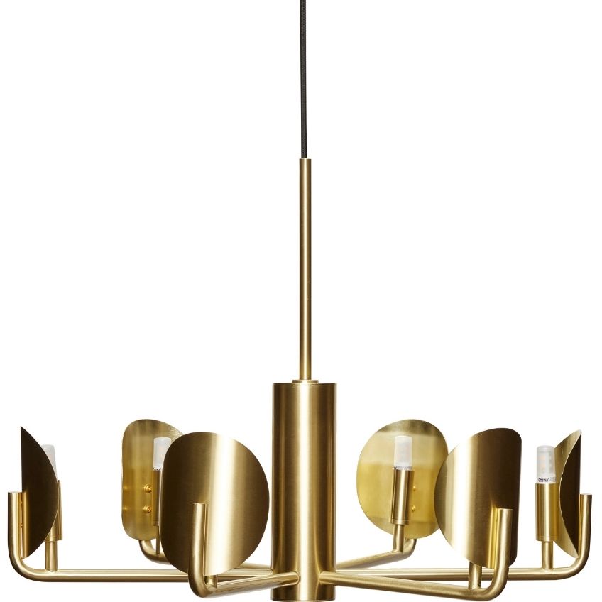Zlatý mosazný závěsný lustr Hübsch Clay 40 cm