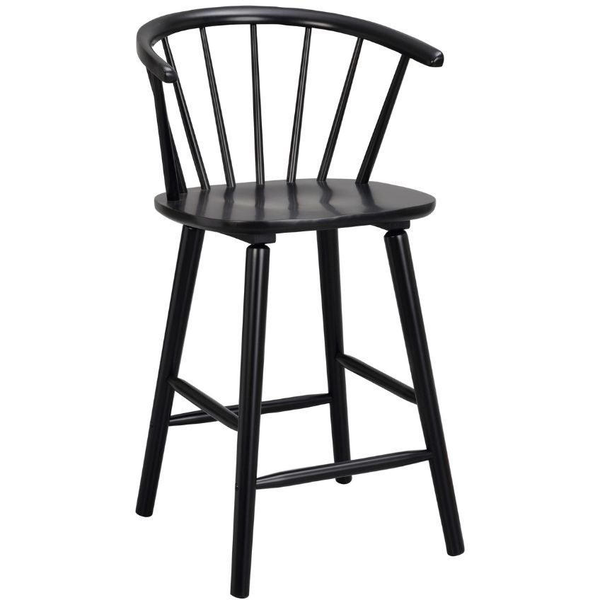 Černá kaučuková barová židle ROWICO CARMEN 64