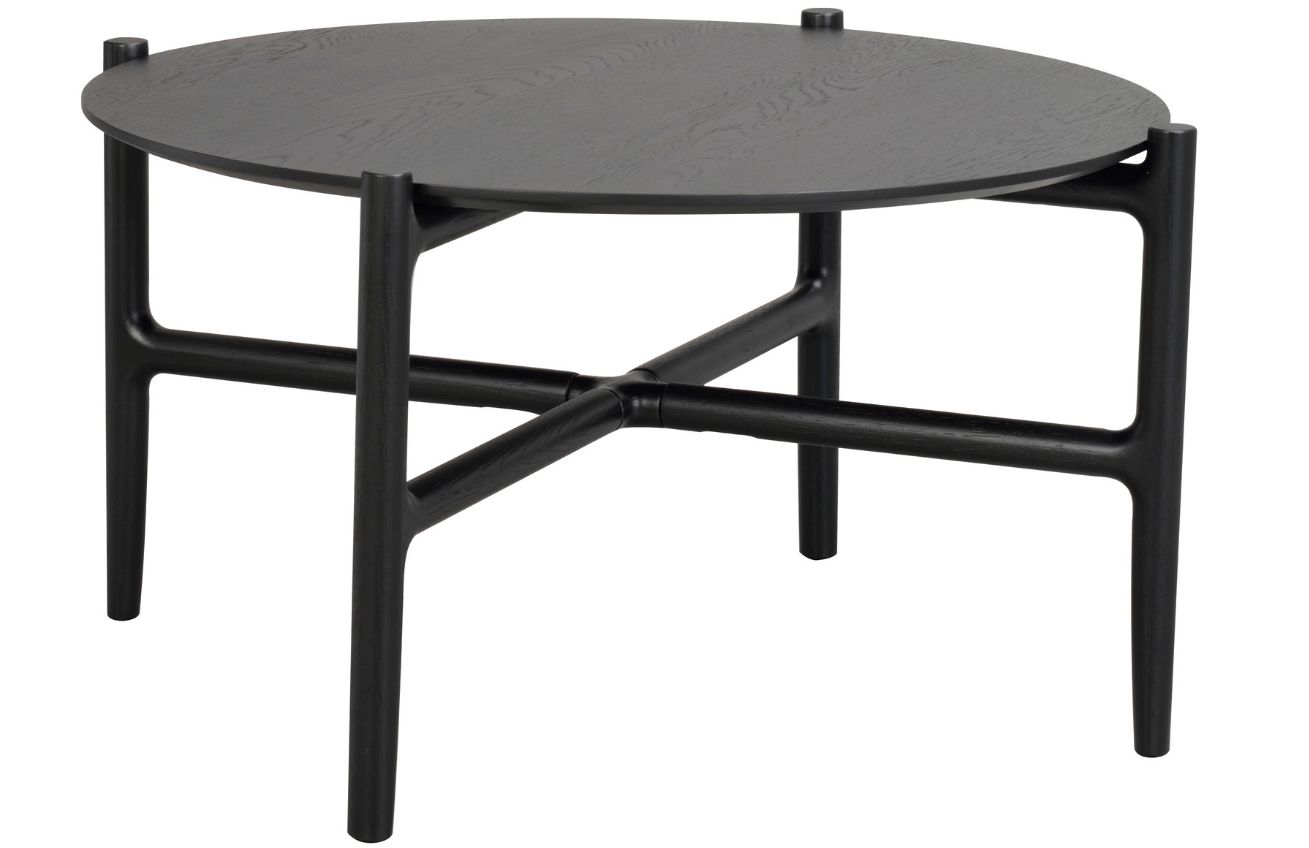 Černý dubový konferenční stolek ROWICO HOLTON 80 cm
