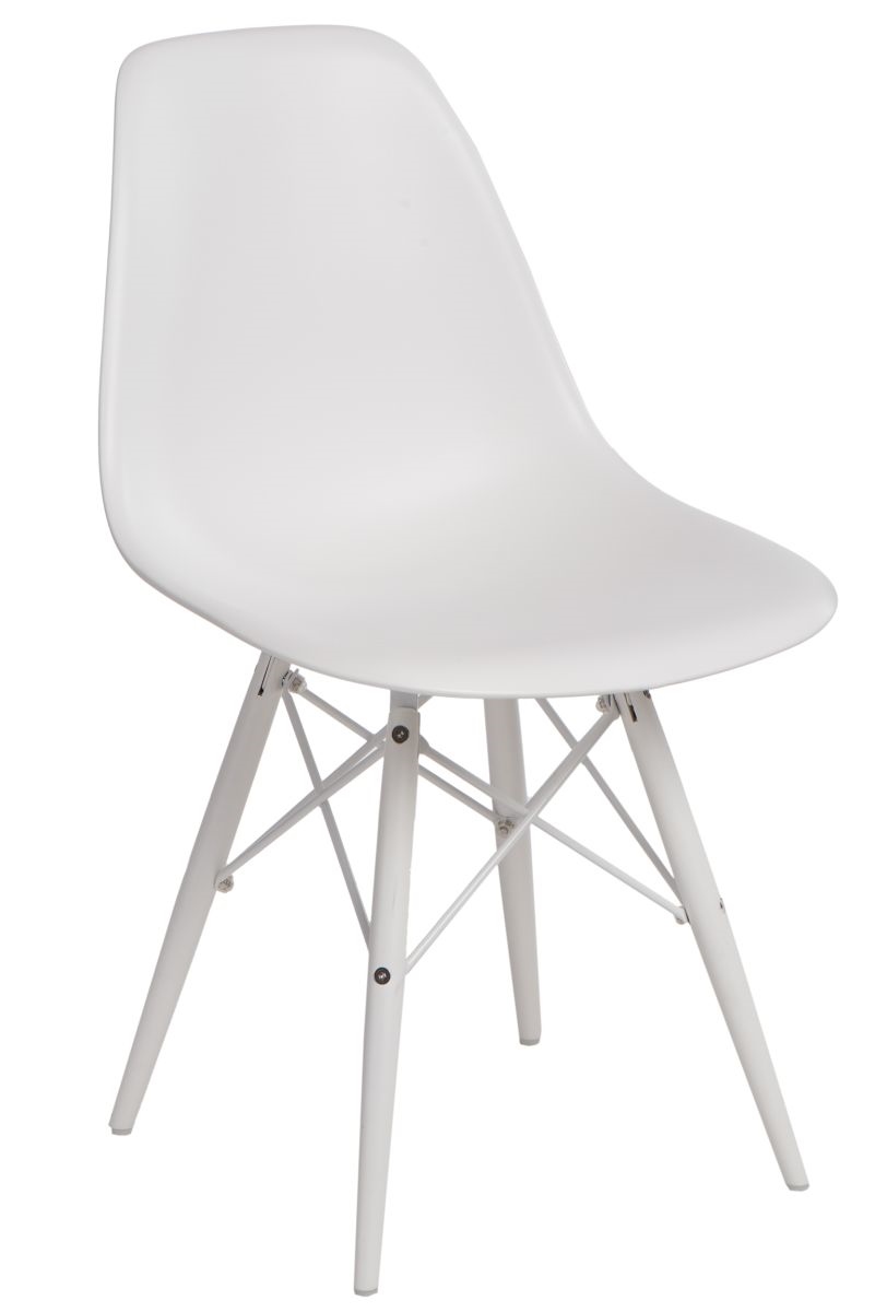 Culty Bílá plastová jídelní židle DSW s bílou podnoží