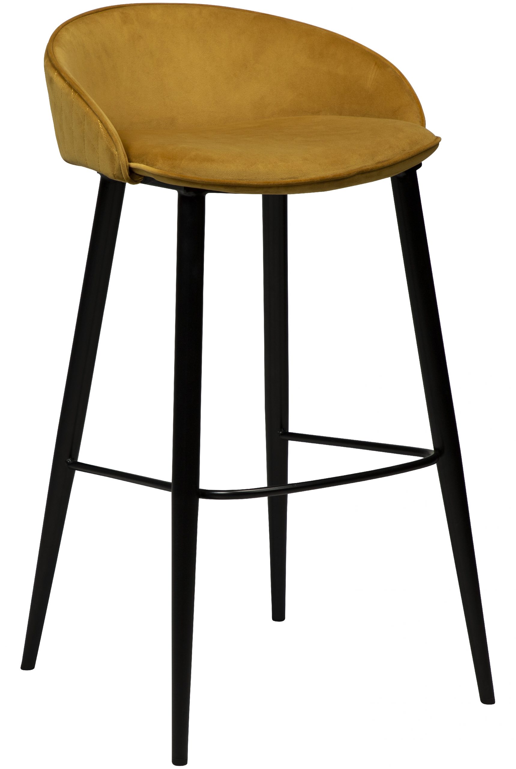 DAN-FORM Okrově žlutá sametová barová židle DanForm Dual 76 cm