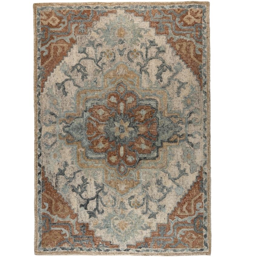 Modro hnědý látkový koberec DUTCHBONE AMORI 160 x 230 cm