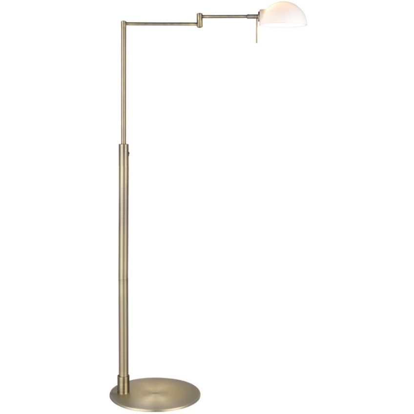 Mosazná skleněná stojací lampa Halo Design Kjobenhavn 123 cm