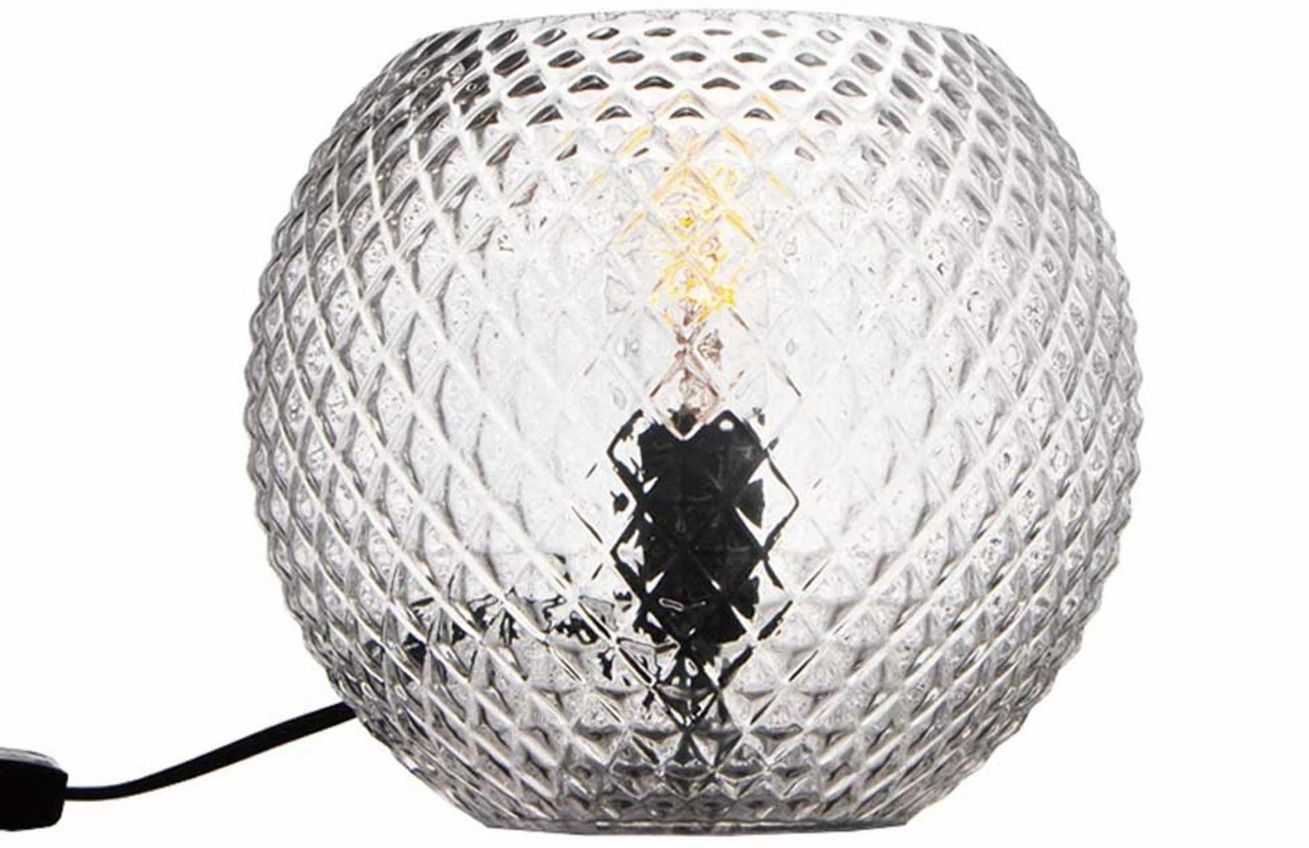Transparentní skleněná stolní lampa Halo Design Nobb Ball