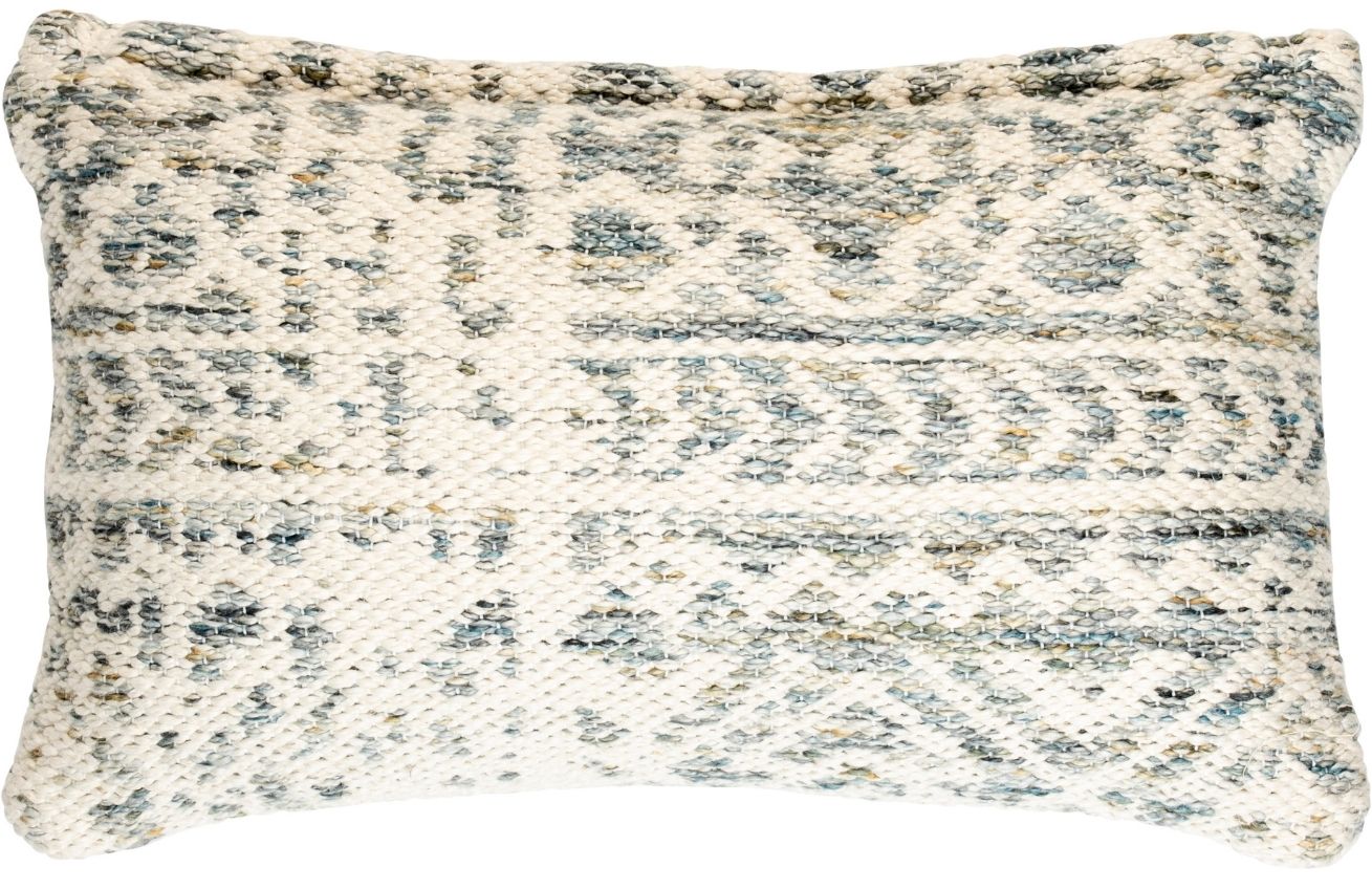 White Label Living Béžovo modrý bavlněný polštář WLL LIV 30 x 50 cm
