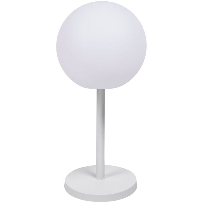 Bílá plastová zahradní stolní LED lampa Kave Home Dinesh