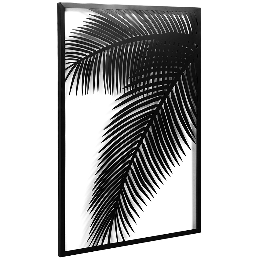 Černý kovový obraz Kave Home Dimpia 74 x 100 cm