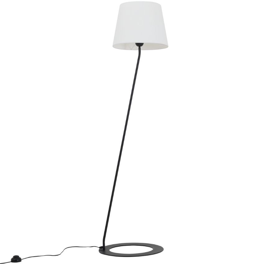 Nordic Design Bílá kovová stojací lampa Shadow