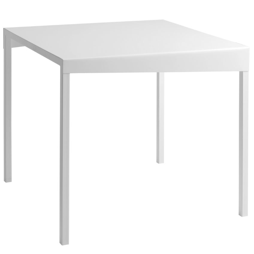 Nordic Design Bílý kovový jídelní stůl Narvik 80 cm