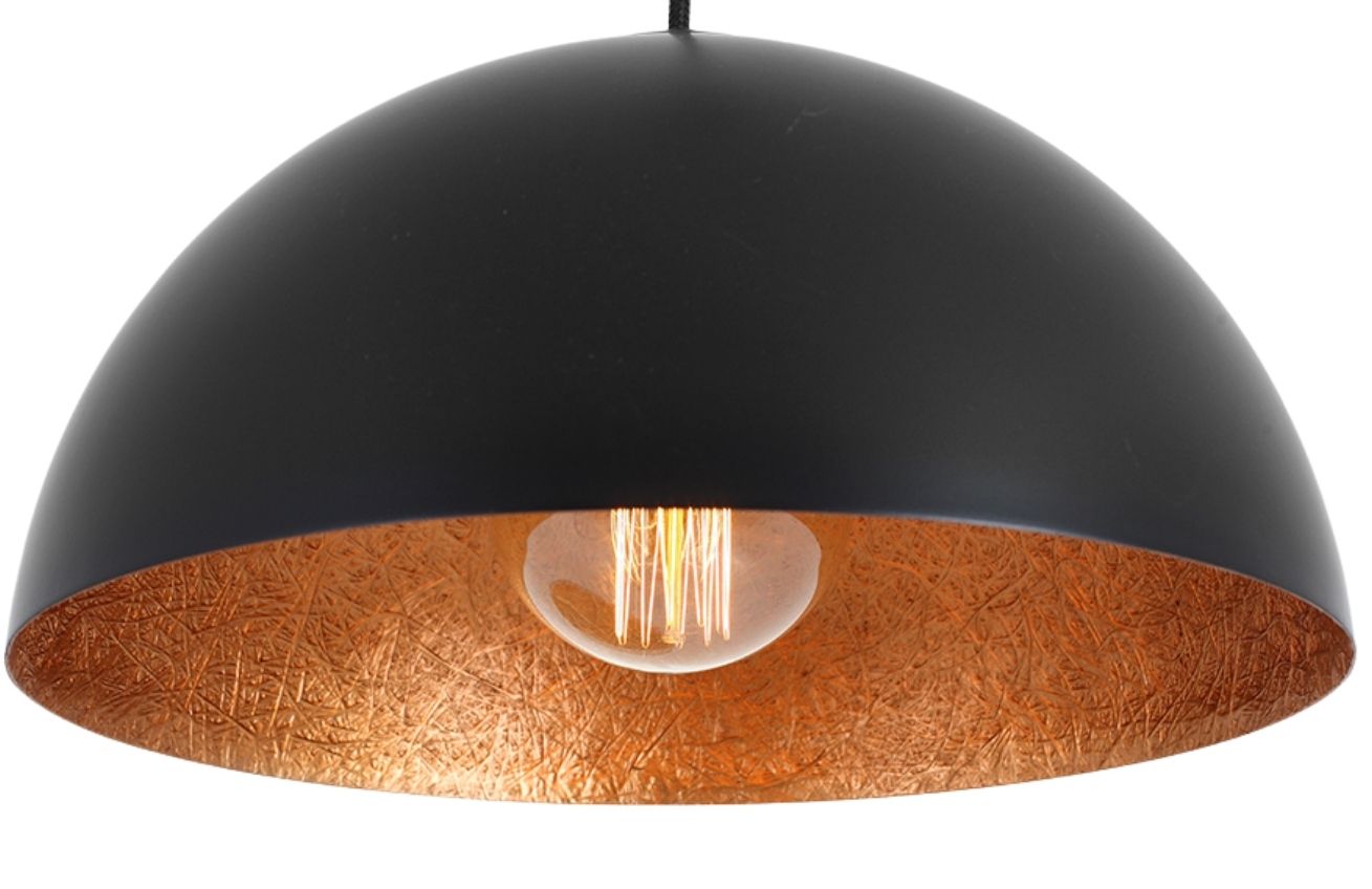 Nordic Design Černo měděné závěsné světlo Darly 35 cm