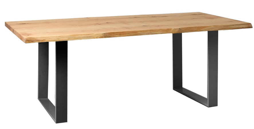 Nordic Design Přírodní masivní jídelní stůl Feel 90x180 cm s černou podnoží