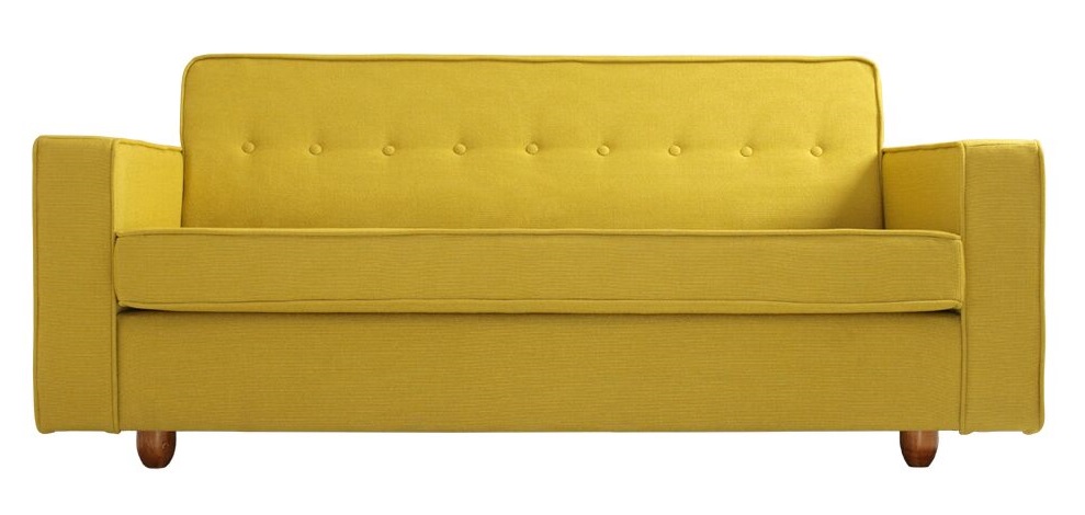 Nordic Design Žlutá látková třímístná pohovka Tracy 210 cm