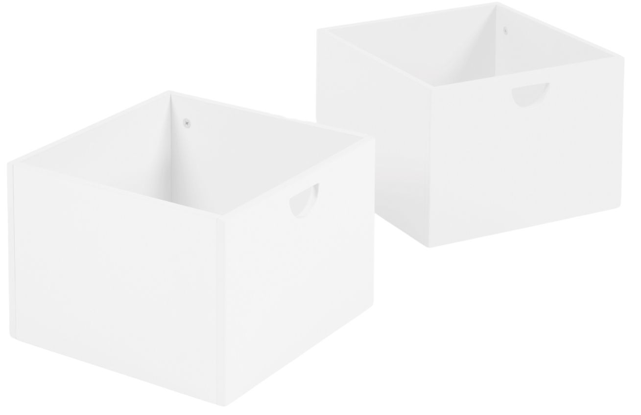 Set dvou bílých lakovaných úložných boxů Kave Home Nunila 36 x 25 cm