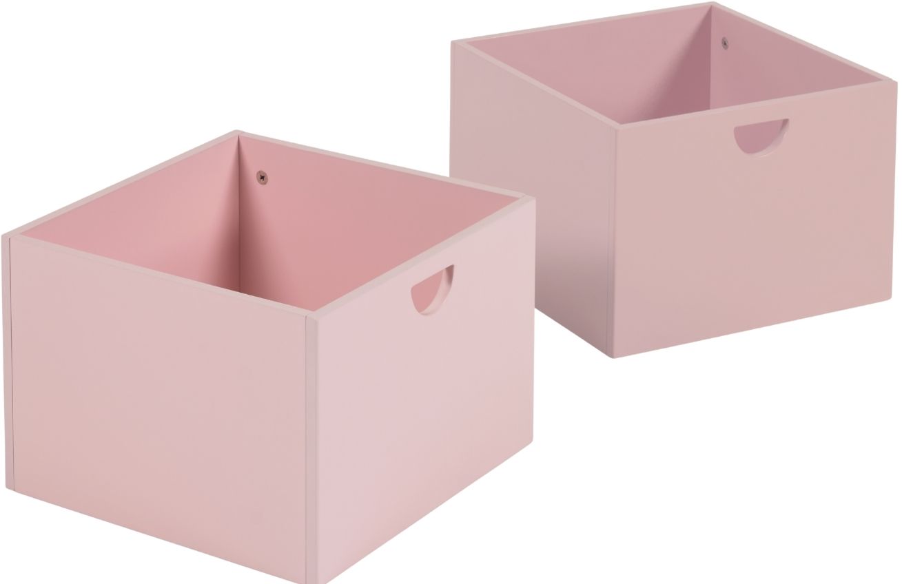 Set dvou růžových lakovaných úložných boxů Kave Home Nunila 36 x 25 cm