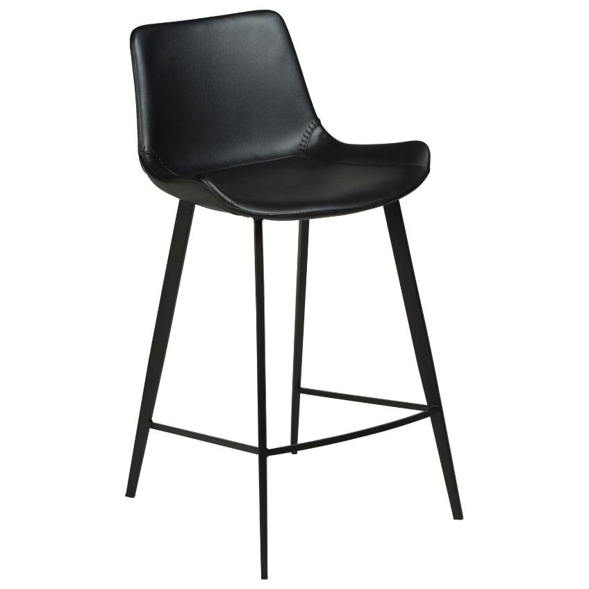 Dan-Form Černá koženková barová židle DanForm Hype 65 cm