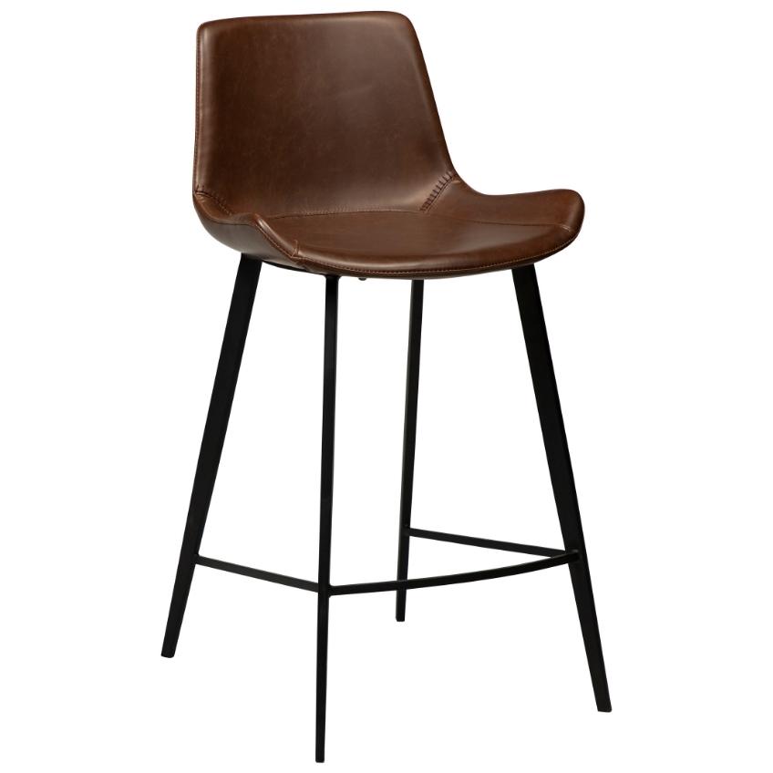 Dan-Form Vintage hnědá koženková barová židle DanForm Hype 65 cm