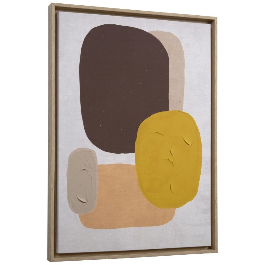 Hnědo žlutý abstraktní obraz Kave Home Gara 50 x 50 cm