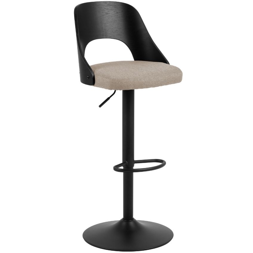 Scandi Béžová kovová barová židle s šedým sedákem Marianne 62 cm