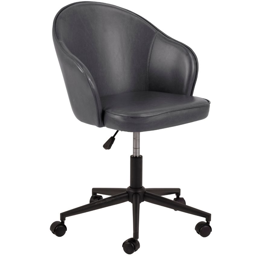 Scandi Černá koženková kancelářská židle Veresa
