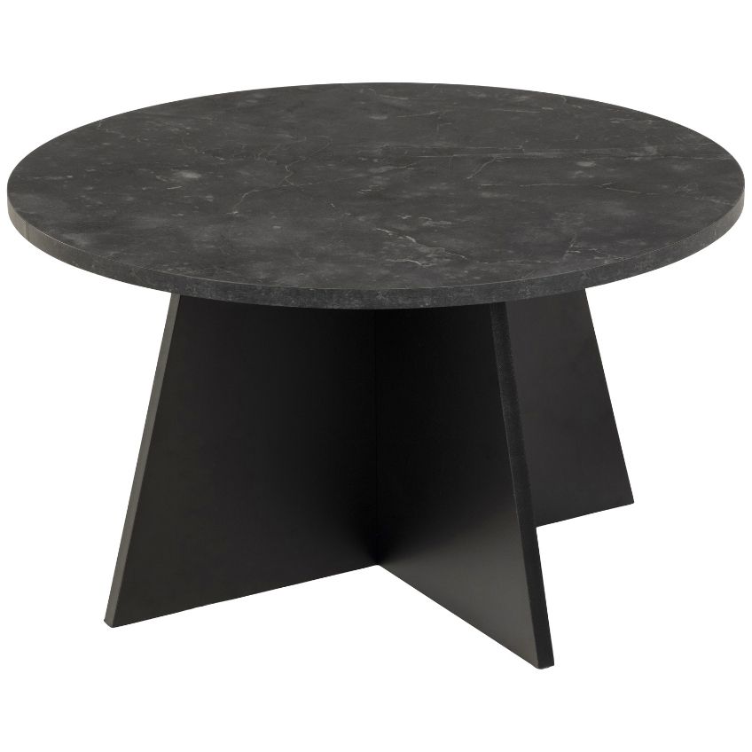 Scandi Černý dřevěný konferenční stolek Karola 70 cm