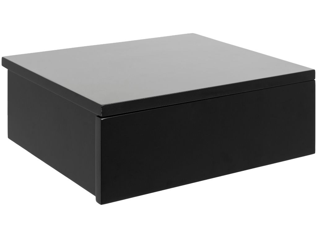 Scandi Černý lakovaný závěsný noční stolek Varana 37x32 cm